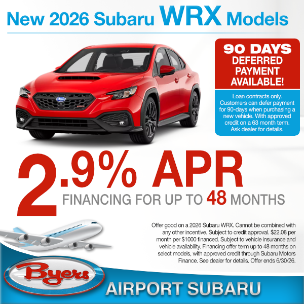 2025 Subaru WRX Model finance offer clickable image