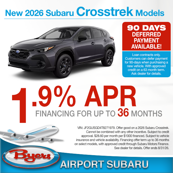 2026 Subaru Crosstrek Model finance offer clickable image