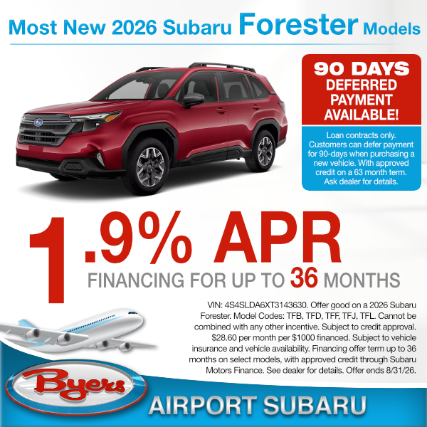 New 2026 Subaru Forester finance offer clickable image