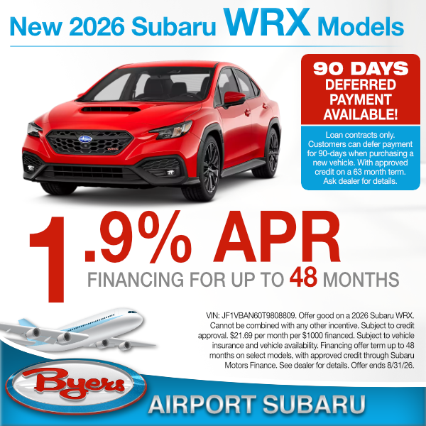 2025 Subaru WRX Model finance offer clickable image