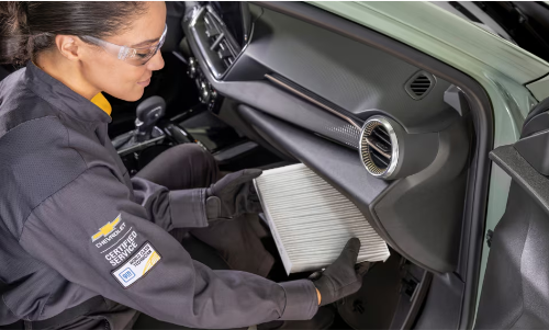 Chevrolet vehicle being serviced