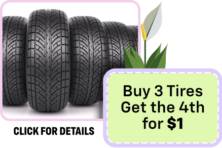 Buy 3 Tires Get the 4th for $1 off offer clickable image
