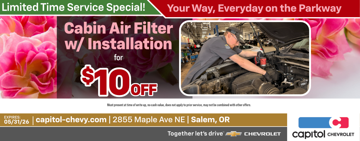 Cabin Air Filter w/ Installation offer clickable image