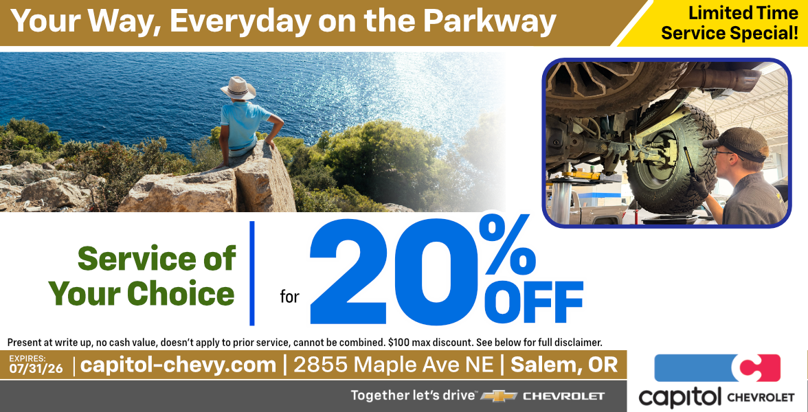 Service of Your Choice 20% off | Expires 
6/30/26
