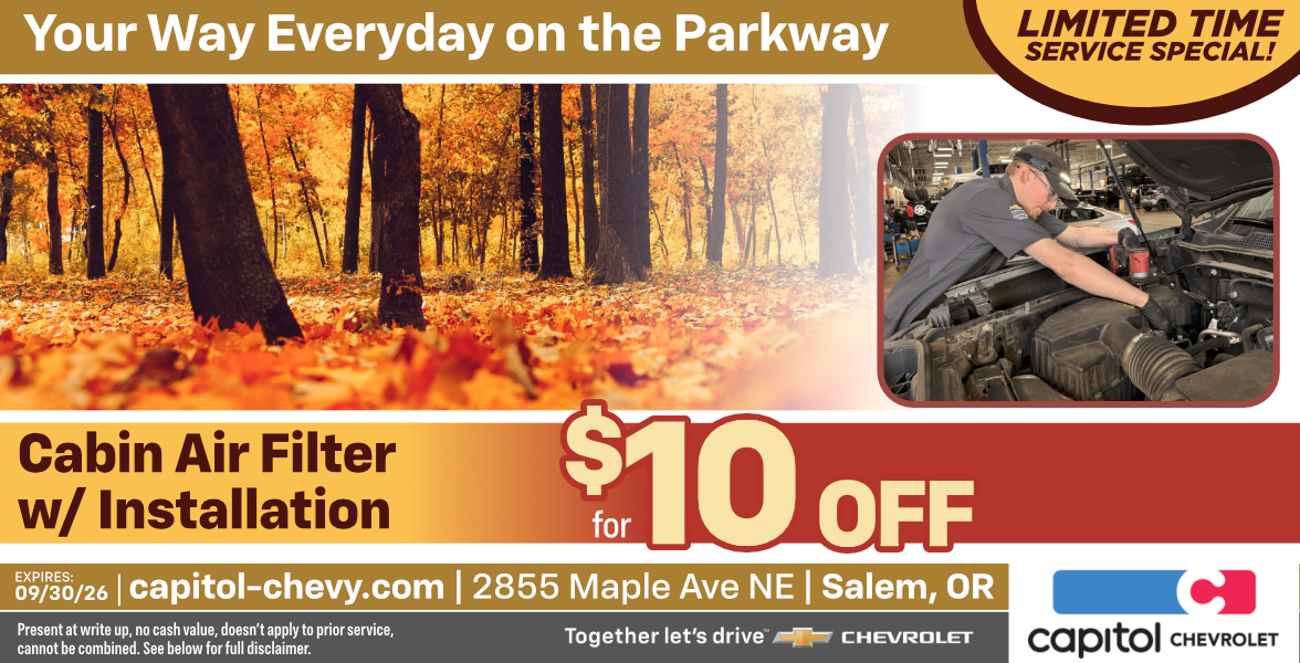 Cabin Air Filter w/ Installation $10 off | Expires 9/30/26
