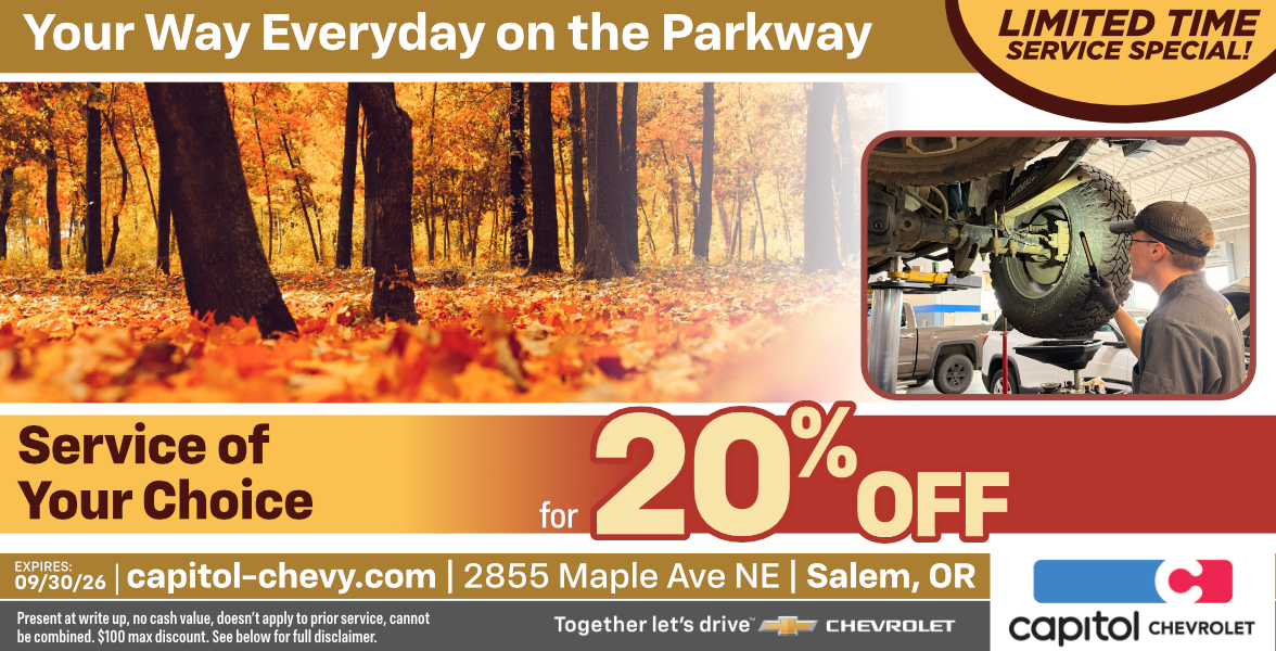 Service of Your Choice 20% off | Expires 9/30/26
