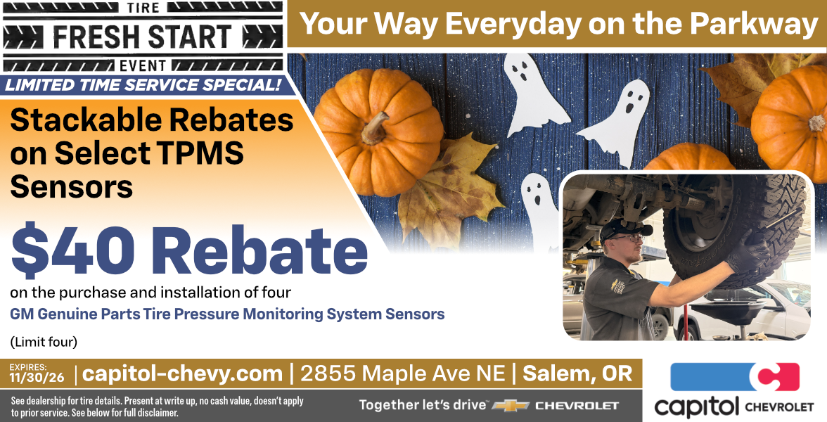 STACKABLE REBATE ON SELECT TPMS SENSORS banner image | Salem, OR