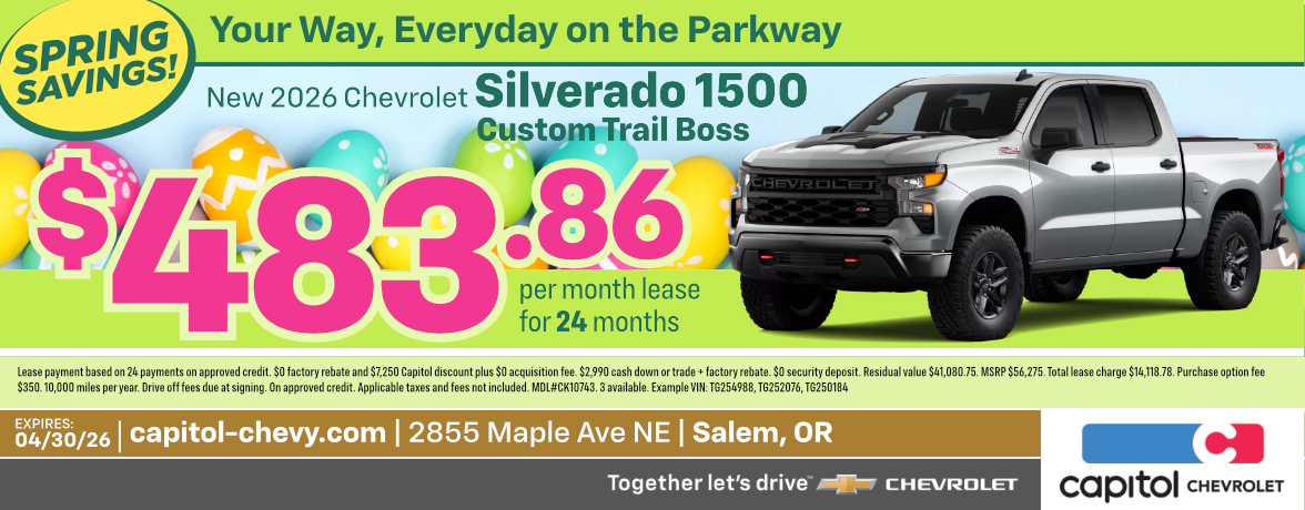 New 2026 Chevrolet Silverado 1500 Custom Trail Boss