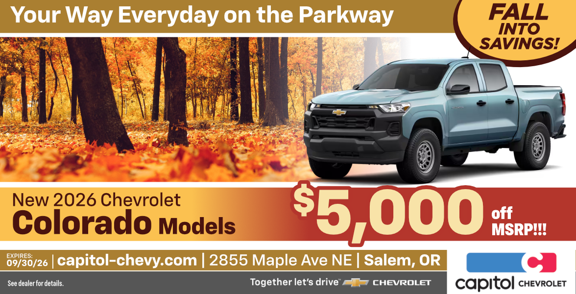 All New 2026 Chevrolet Colorado Models special savings offer