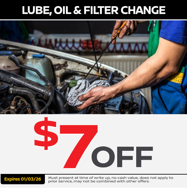 Lube, Oil & Filter Change | Expires: 1/03/2026