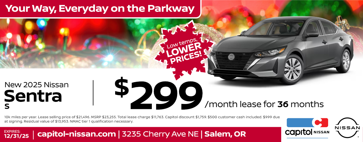 New 2025 Nissan Sentra S $299/ month for 36 months