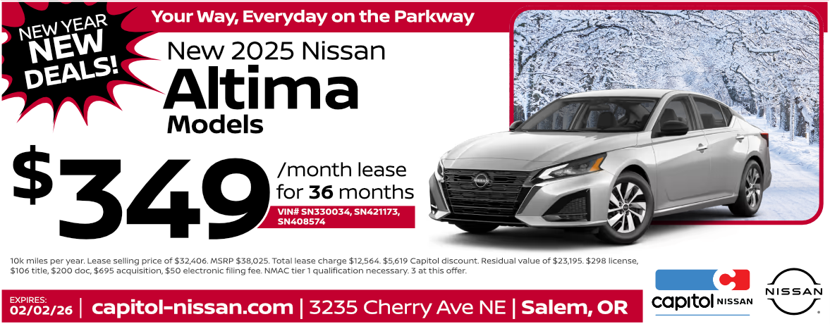 New 2025 Nissan Altima Models $349/ month for 36 months