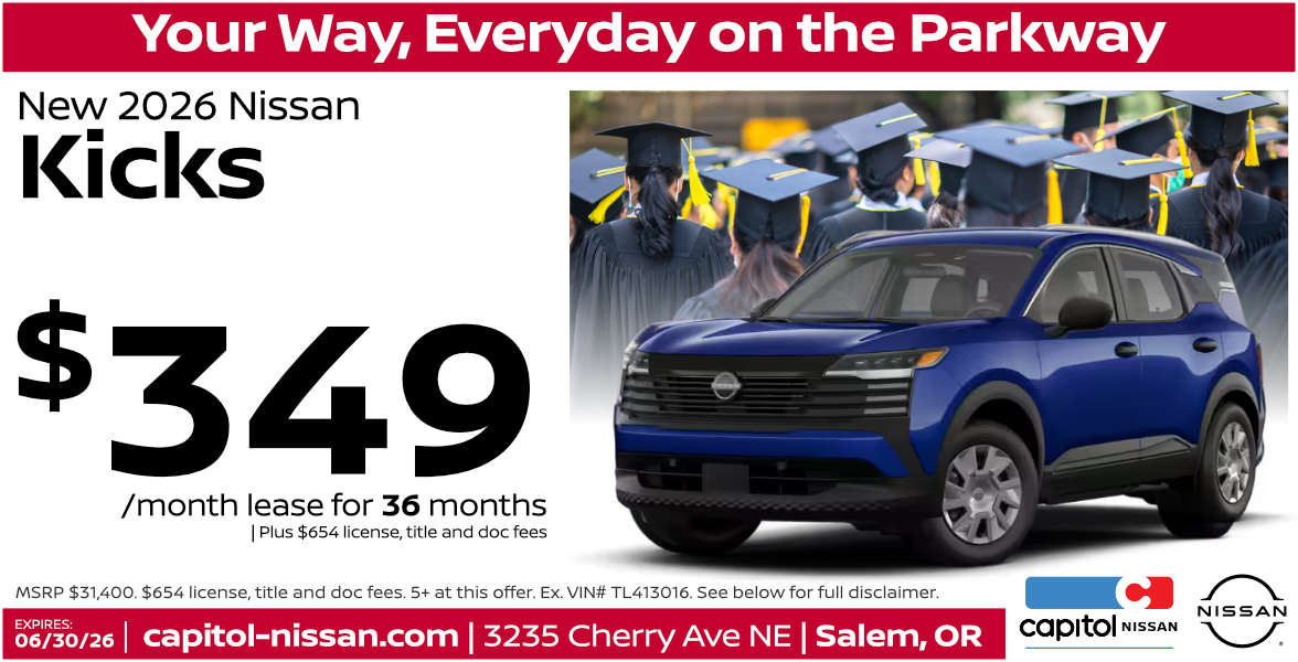 New 2026 Nissan Kicks Lease for as low as $349/ month for 36 months