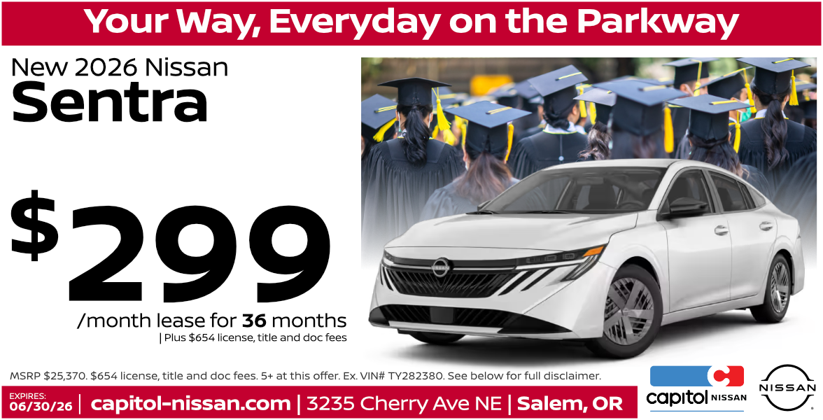 New 2026 Nissan Sentra Lease for as low as $299 month for 36 months