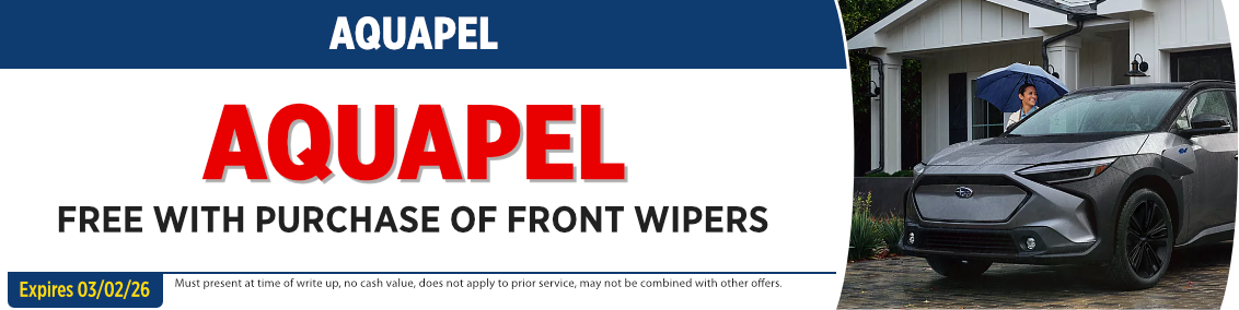 Aquapel Free with purchase of front wipers | Expires: 3/2/26