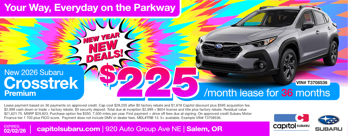 New 2026 Subaru Crosstrek Premium | $225.00/ month for 36 months | Expires 2/02/26