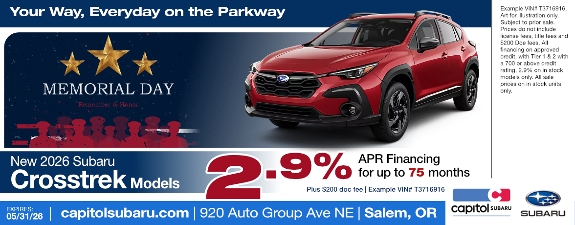 New 2026 Subaru Crosstrek Models special offers