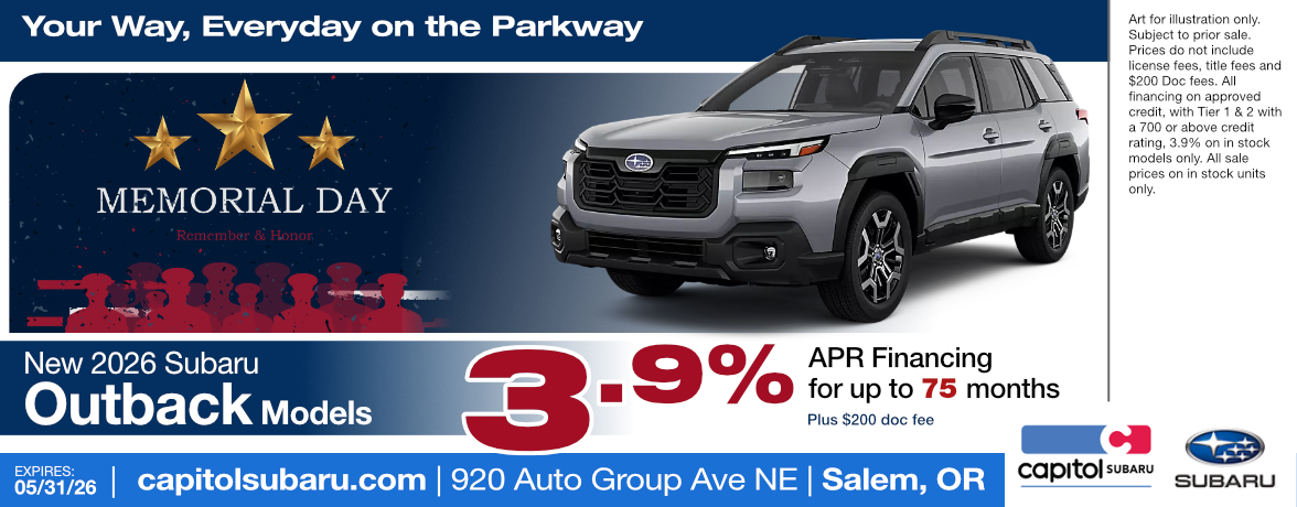 New 2026 Outback models special offers