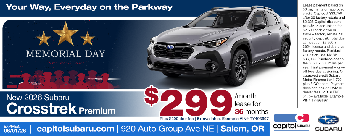 New 2026 Subaru Crosstrek Models special offers