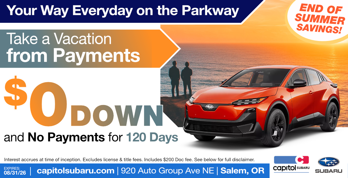 Take a Vacation from 
Payments $0 Down & No Payments for 120 Days