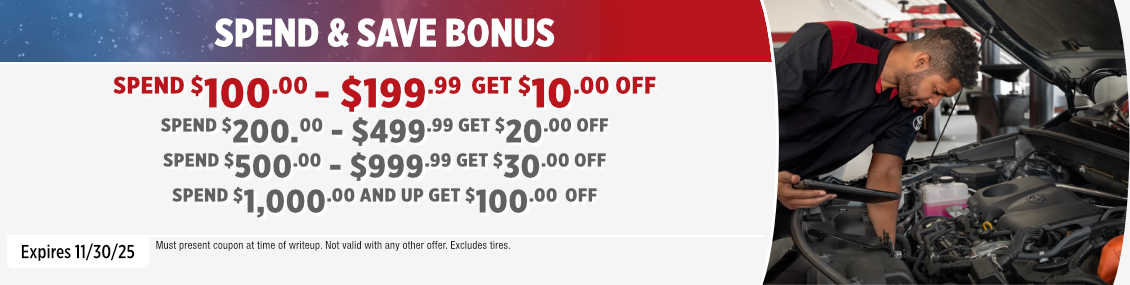 Spend & Save Bonus