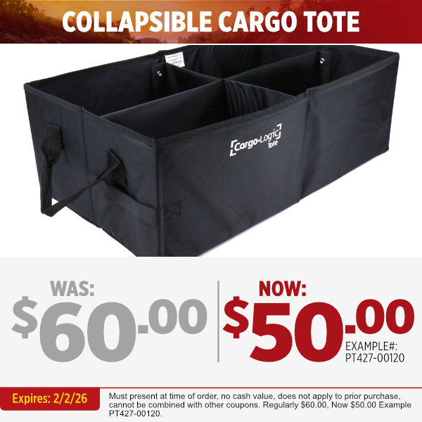 Collapsible Cargo Tote parts special | Expires 2/02/26