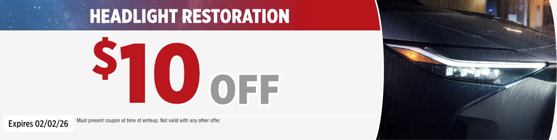 Headlight Restoration $10 Off