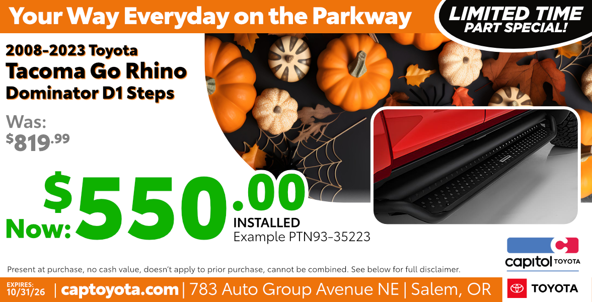 2008-2023 Toyota Tacoma Go Rhino Dominator D1 Steps