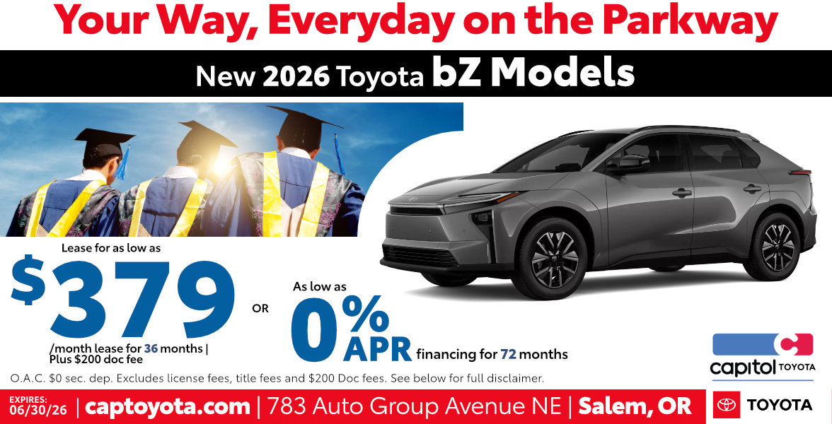 New 2026 Toyota bZ Models Lease for as low as $379/ month for 36 months