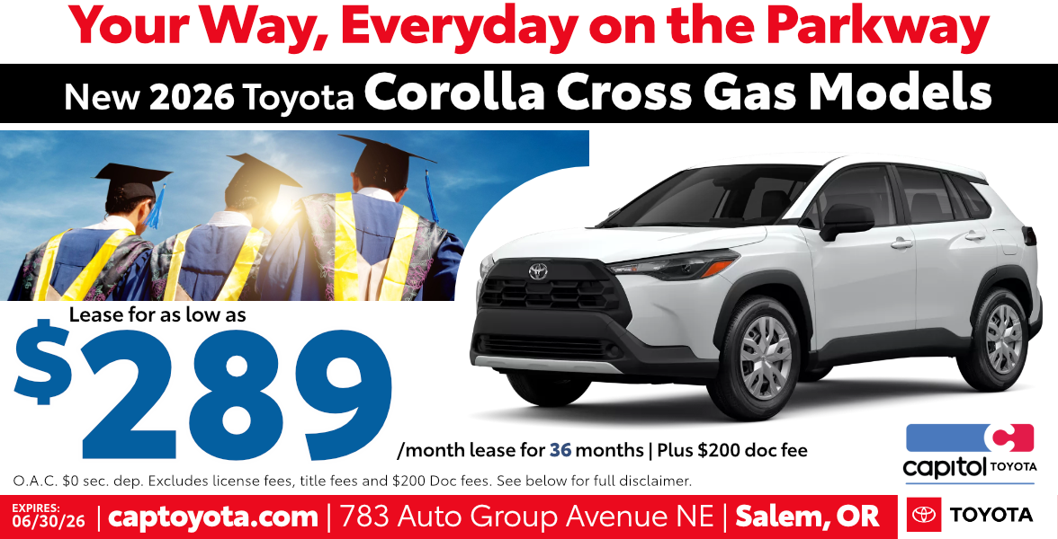 New 2026 Toyota Corolla Cross Gas Models Lease for as low as $289/ month for 36 months