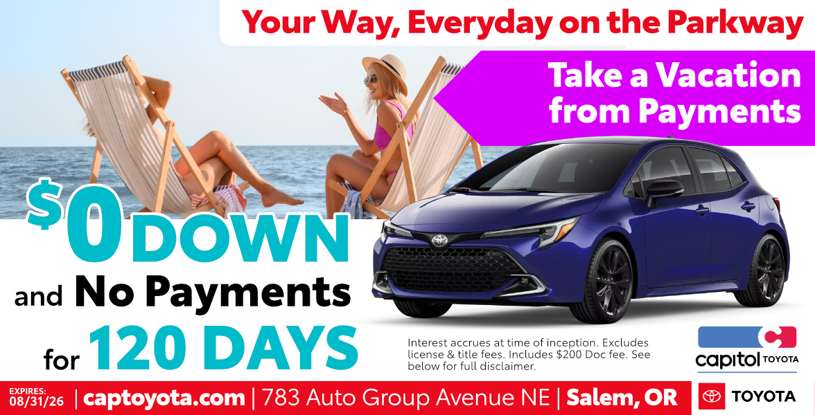 No Payments for 120 Days on Select Models