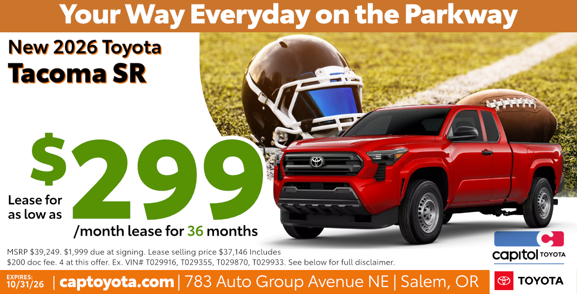 New 2026 Toyota Tacoma SR Models special lease offers
