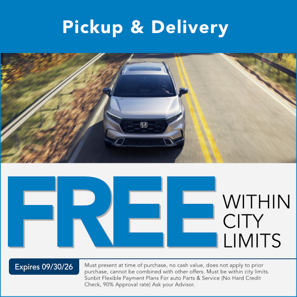 Free Pickup and Delivery Within City Limits | Expires 9/30/26
