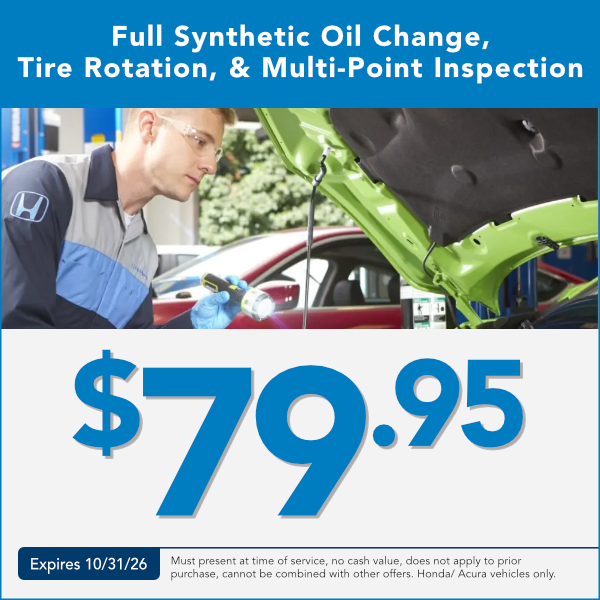 Full Synthetic Oil Change, Tire Rotation, and Multi-Point Inspection Service Special in Great Falls, Montana expires 10/31/26