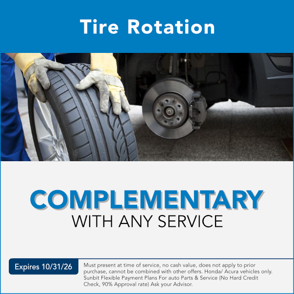 Tire Rotation Service Special in Great Falls, Montana expires 10/31/26