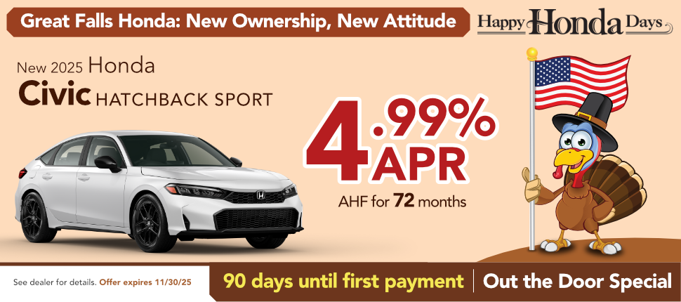 New 2025 Honda Civic Hatchback Sport finance offer