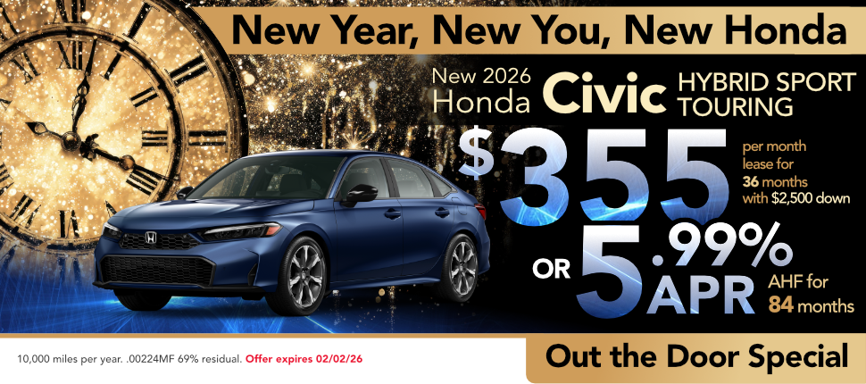 New 2026 Honda Civic Hybrid Sport Touring lease or finance offer