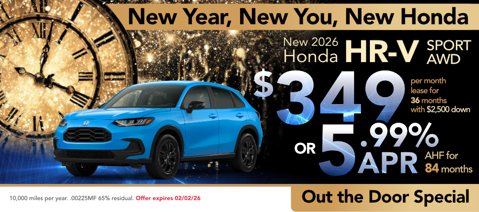 New 2026 Honda HR-V Sport AWD lease or finance offer