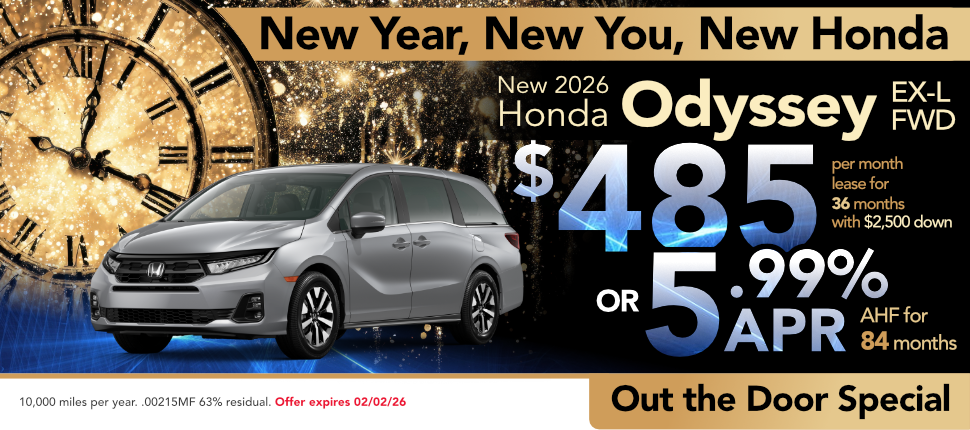 New 2026 Honda Odyssey EX-L FWD lease or finance offer