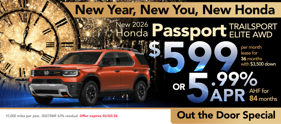 New 2026 Honda Passport TrailSport Elite AWD lease or finance offer