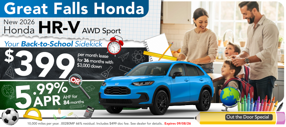 New 2026 Honda HR-V Sport AWD lease or finance offer