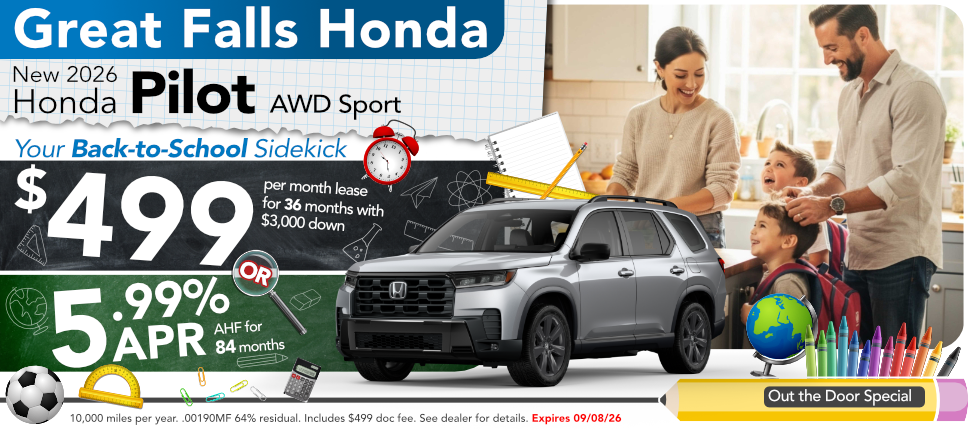 New 2026 Honda Pilot AWD Sport lease or finance offer