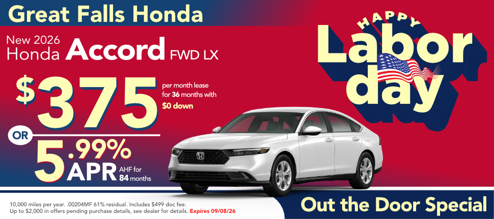 New 2026 Honda Accord Sedan FWD LX lease or finance offer