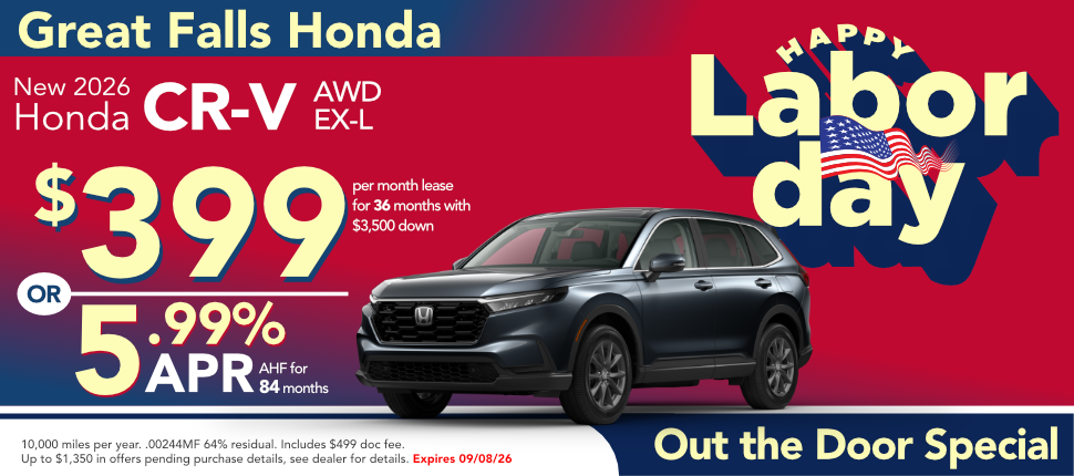 New 2026 Honda CR-V EX-L AWD lease or finance offer