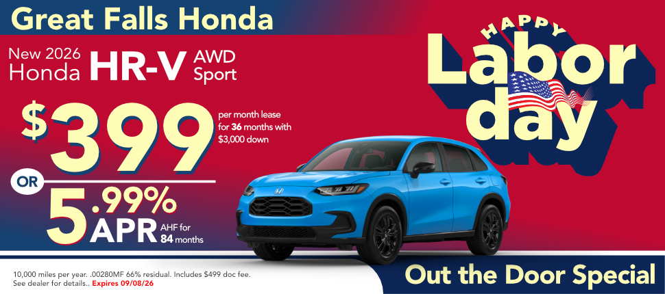 NEW 2026 HR-V AWD Sport lease or finance offer
