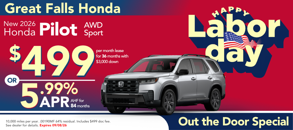 NEW 2026 PILOT AWD Sport lease or finance offer