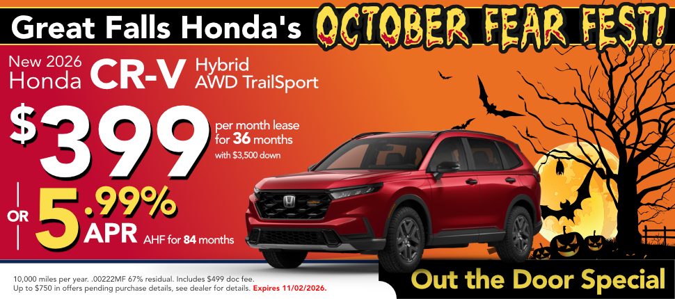 New 2026 Honda CR-V Hybrid AWD TrailSport lease or finance offer