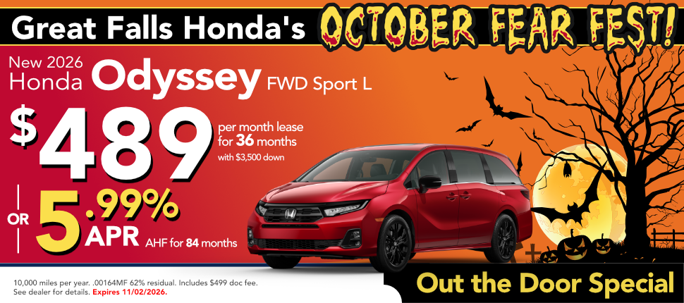 New 2026 Honda Odyssey FWD Sport L lease or finance offer