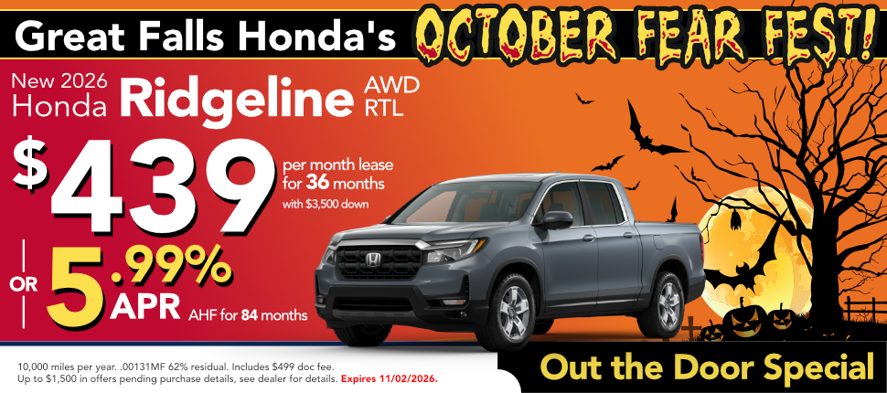 NEW 2026 RIDGELINE AWD RTL lease or finance offer
