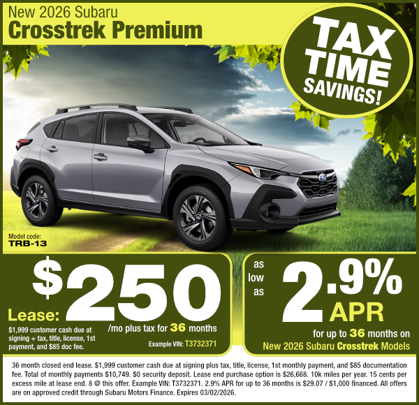 New 2026 Subaru Crosstrek Premium special offer clickable image